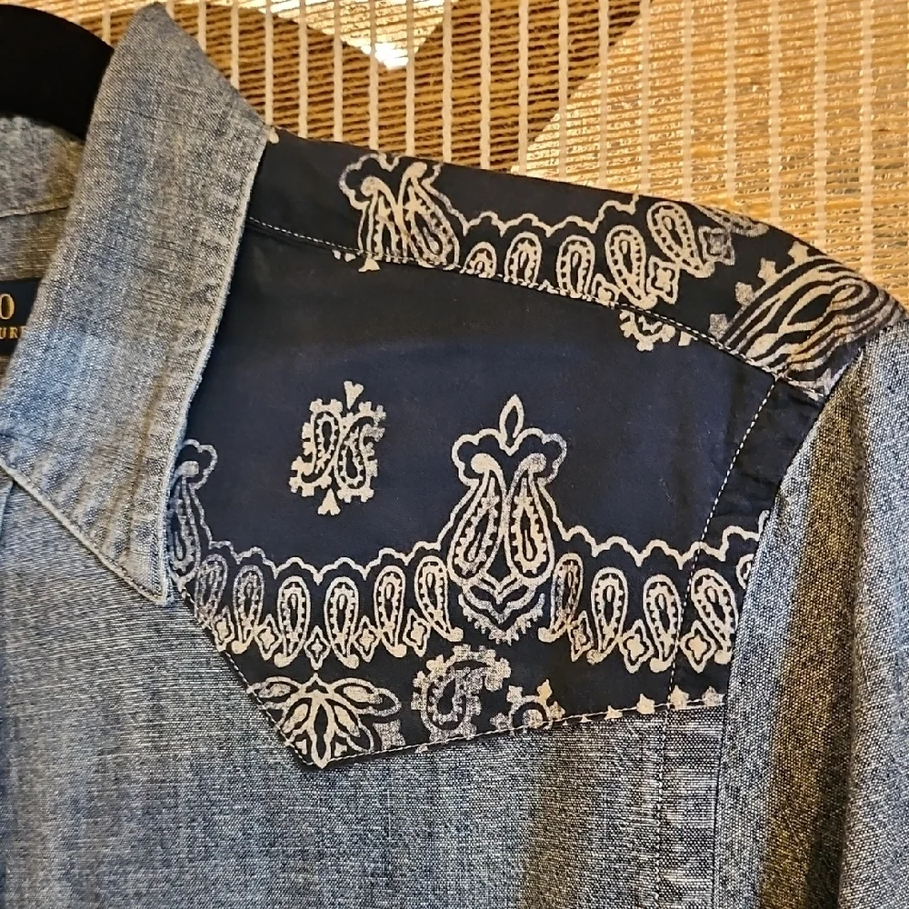 Polo by Ralph Lauren Denim Shirt with Navy Accents - Picture 3 of 7